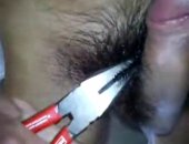 yanking his pubes with pliers
