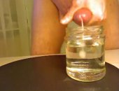 jerking into a jar of water