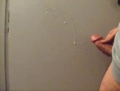 Spraying His Hot Load on the Wall