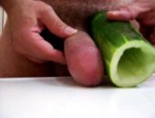 Cumming Into A Cucumber