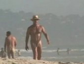 Sexy Hunks Walk Across Beach